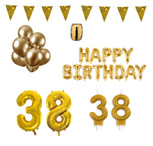 38 jaar Verjaardag Versiering Pakket Goud
