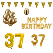 37 jaar Verjaardag Versiering Pakket Goud