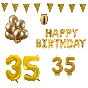 35 jaar Verjaardag Versiering Pakket Goud