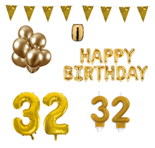 32 jaar Verjaardag Versiering Pakket Goud