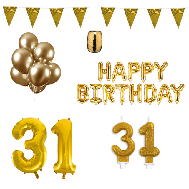 31 jaar Verjaardag Versiering Pakket Goud