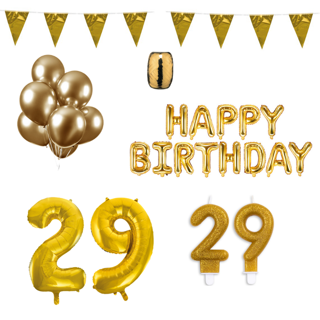 29 jaar Verjaardag Versiering Pakket Goud