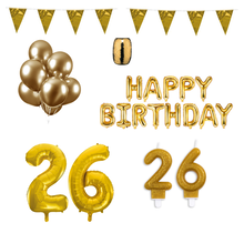 26 jaar Verjaardag Versiering Pakket Goud