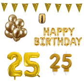 25 jaar Verjaardag Versiering Pakket Goud