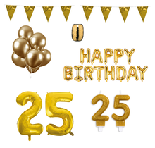 25 jaar Verjaardag Versiering Pakket Goud