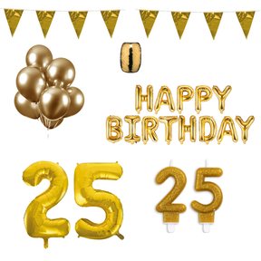25 jaar Verjaardag Versiering Pakket Goud