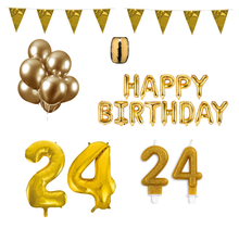 24 jaar Verjaardag Versiering Pakket Goud