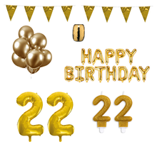 22 jaar Verjaardag Versiering Pakket Goud