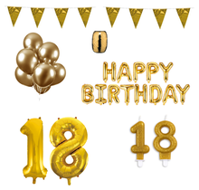 18 jaar Verjaardag Versiering Pakket Goud