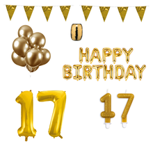 17 jaar Verjaardag Versiering Pakket Goud