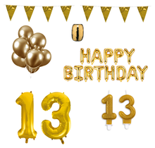 13 jaar Verjaardag Versiering Pakket Goud