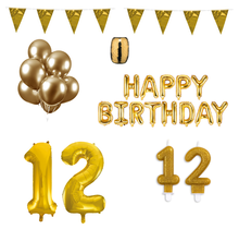 12 jaar Verjaardag Versiering Pakket Goud