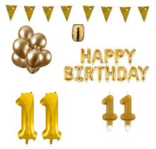 11 jaar Verjaardag Versiering Pakket Goud