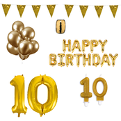 10 jaar Verjaardag Versiering Pakket Goud