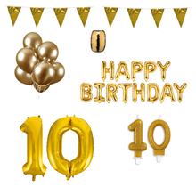 10 jaar Verjaardag Versiering Pakket Goud