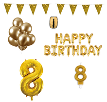 8 jaar Verjaardag Versiering Pakket Goud