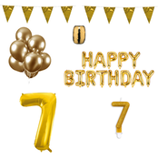 7 jaar Verjaardag Versiering Pakket Goud