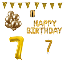 7 jaar Verjaardag Versiering Pakket Goud