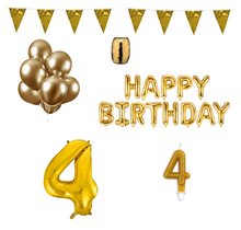 4 jaar Verjaardag Versiering Pakket Goud