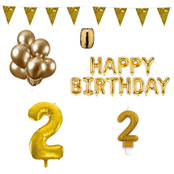 2 jaar Verjaardag Versiering Pakket Goud