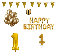 1 jaar Verjaardag Versiering Pakket Goud