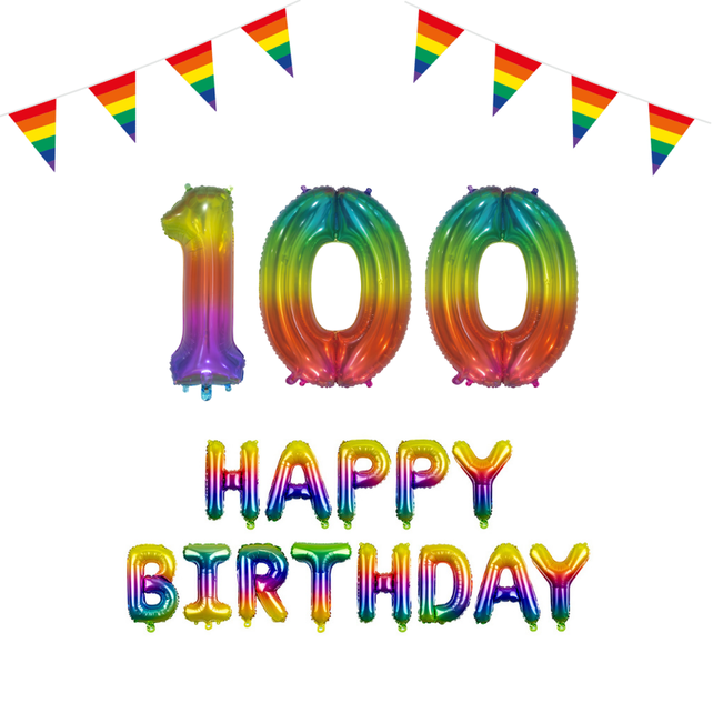 100 jaar Verjaardag Versiering Pakket Regenboog