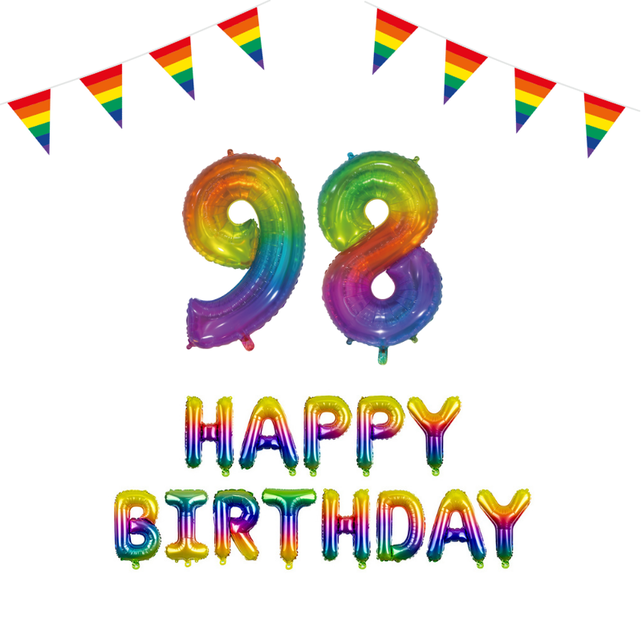 98 jaar Verjaardag Versiering Pakket Regenboog
