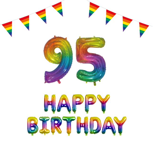 95 jaar Verjaardag Versiering Pakket Regenboog