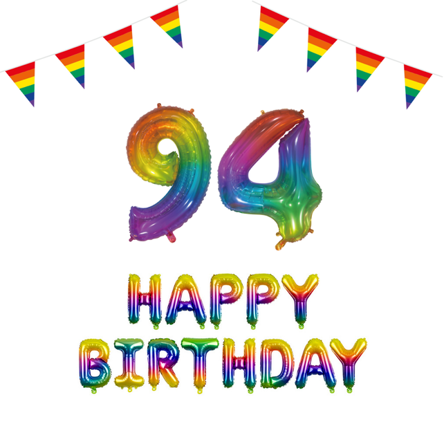 94 jaar Verjaardag Versiering Pakket Regenboog