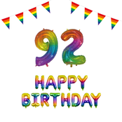 92 jaar Verjaardag Versiering Pakket Regenboog