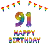91 jaar Verjaardag Versiering Pakket Regenboog 91 jaar Verjaardag Versiering Pakket Regenboog