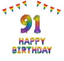 91 jaar Verjaardag Versiering Pakket Regenboog