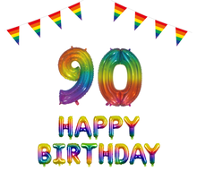 90 jaar Verjaardag Versiering Pakket Regenboog