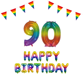 90 jaar Verjaardag Versiering Pakket Regenboog