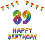 89 jaar Verjaardag Versiering Pakket Regenboog