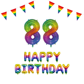 88 jaar Verjaardag Versiering Pakket Regenboog
