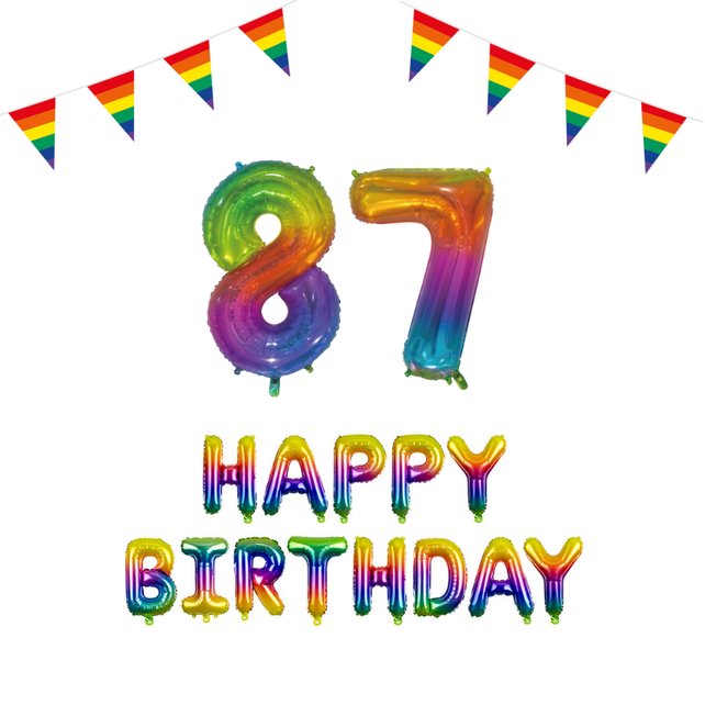 87 jaar Verjaardag Versiering Pakket Regenboog