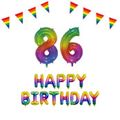 86 jaar Verjaardag Versiering Pakket Regenboog