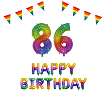 86 jaar Verjaardag Versiering Pakket Regenboog