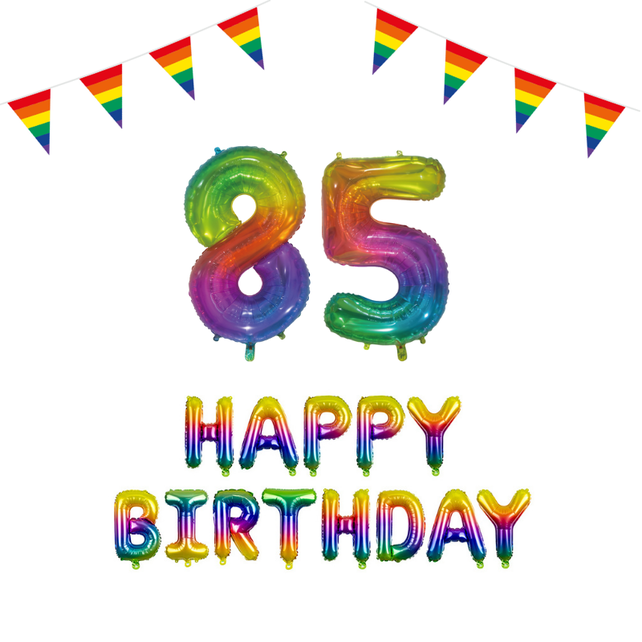 85 jaar Verjaardag Versiering Pakket Regenboog