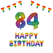 84 jaar Verjaardag Versiering Pakket Regenboog