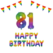 81 jaar Verjaardag Versiering Pakket Regenboog