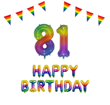 81 jaar Verjaardag Versiering Pakket Regenboog
