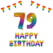 79 jaar Verjaardag Versiering Pakket Regenboog
