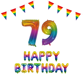 79 jaar Verjaardag Versiering Pakket Regenboog