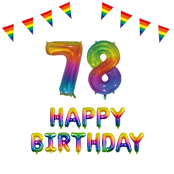 78 jaar Verjaardag Versiering Pakket Regenboog