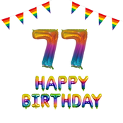 77 jaar Verjaardag Versiering Pakket Regenboog
