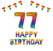 77 jaar Verjaardag Versiering Pakket Regenboog