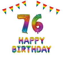 76 jaar Verjaardag Versiering Pakket Regenboog