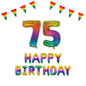 75 jaar Verjaardag Versiering Pakket Regenboog